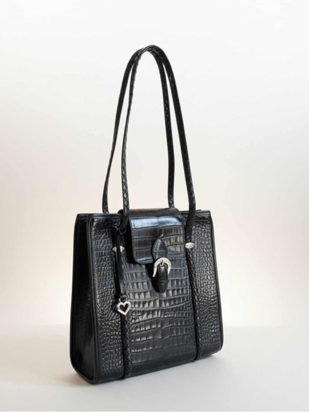 🖤 Brighton Embossed Croc Leather Tote – NWT – Western Buckle Glam